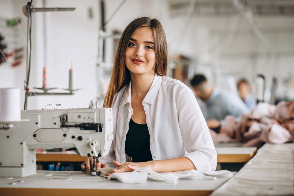 Women manufacturing knee wraps